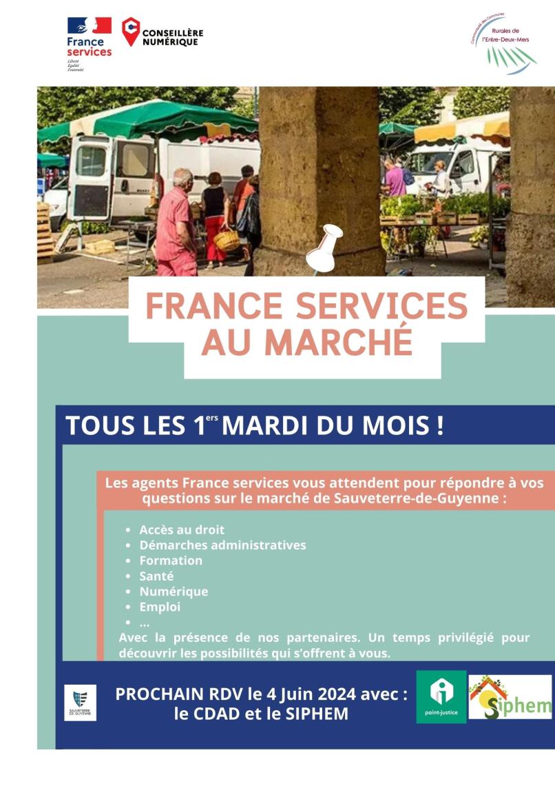 CDAD Gironde - Rencontrez-nous au marché de Sauveterre-de-Guyenne le mardi 4 Juin 2024