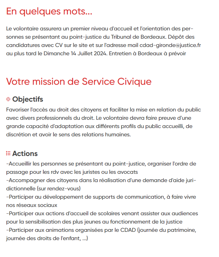 CDAD Gironde - Le CDAD 33 recrute un(e) volontaire en service civique !